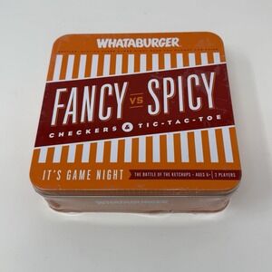 NWT Whataburger Fancy vs Spicy Checkers & Tic-Tac-Toe Game Set